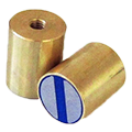 Pot magnets, cylindrical, with inner screw, made of brass, with the tolerance of h6